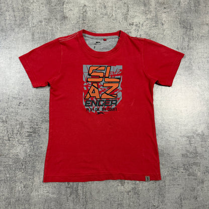 Slazenger Y2K Baby Tee Red Graphic Top Size 8Y Fits XS Womens                -I45