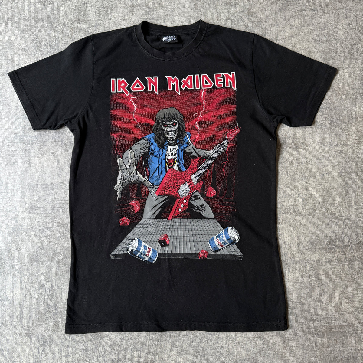 Iron Maiden Stranger Things Black Graphic T-Shirt Size L Womens                       -E46