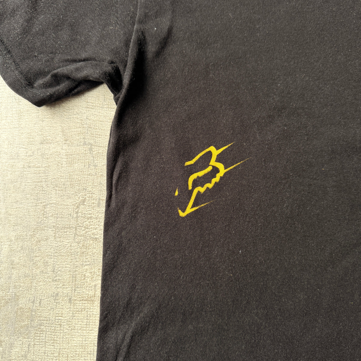 FOX Racing Y2K Graphic T-Shirt Size S Mens Black Yellow Tee                -B12