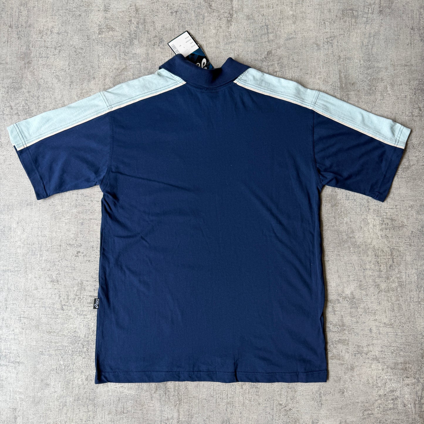 ASICS Vintage 90's Polo Shirt Size S Mens Blue Two Tone NWT's         -B2