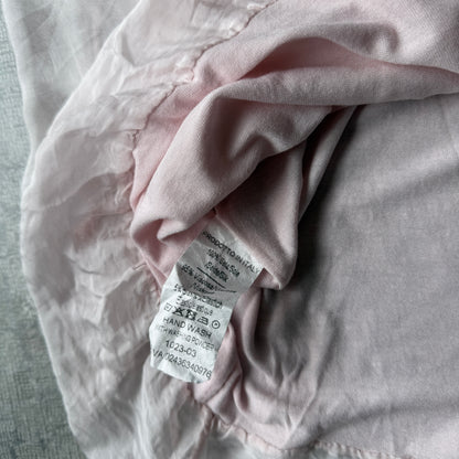 Made In Italy Pink Pastel Silk Ruffle Tunic Top Fits Size M-L Womens              -C41