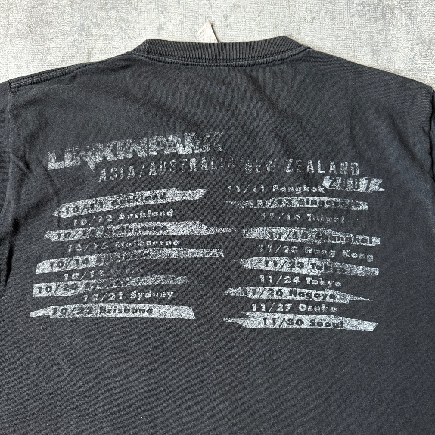 Linkin Park 2007 Tour T-Shirt Size M Mens Black Y2K Tee        -G37