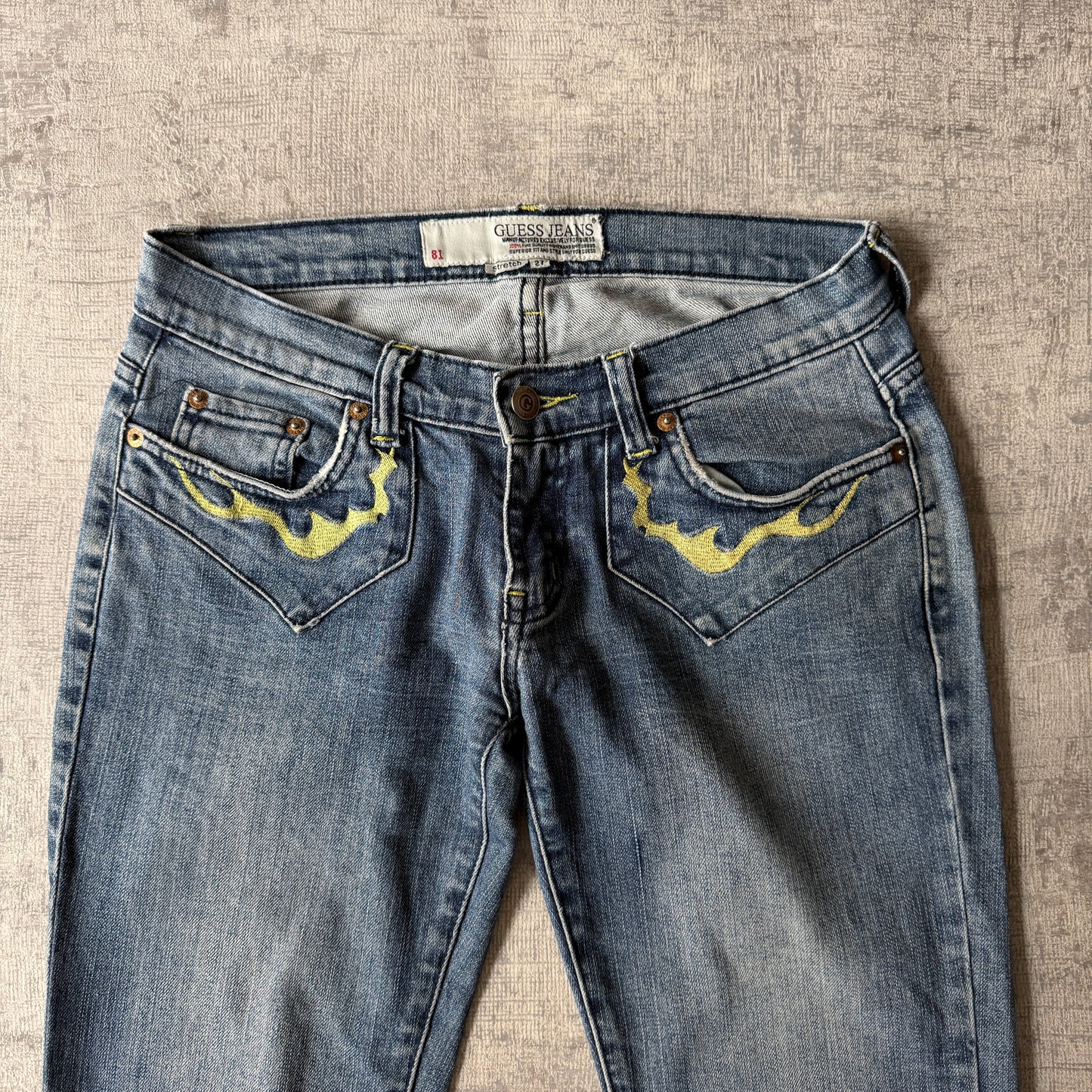 GUESS Womens Y2K Low Rise Flare Jeans Size 27 Blue Denim          -D17