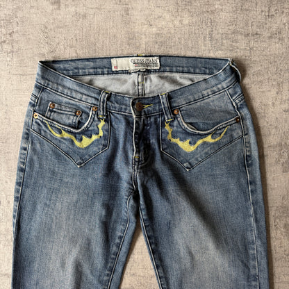 GUESS Womens Y2K Low Rise Flare Jeans Size 27 Blue Denim          -D17
