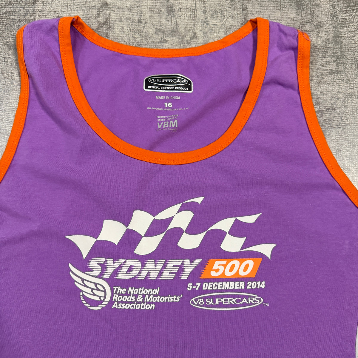 Vintage V8 Supercars Sydney 500 Womens Purple Singlet Top Size 16           -I49
