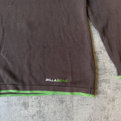 Billabong Y2K Brown Knitted Mens Sweater Size L Pullover               -E33