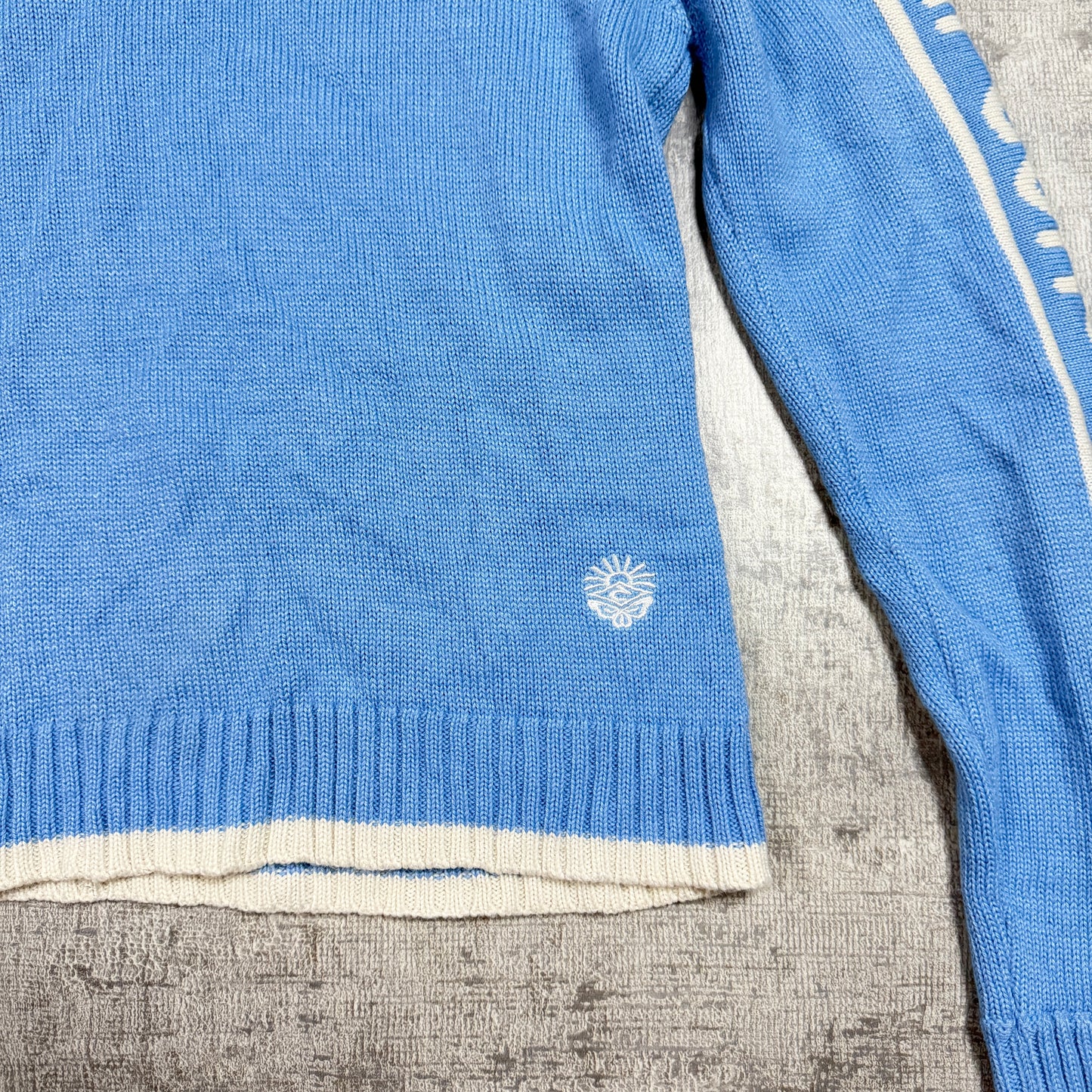 Ripcurl Vintage Pastel Blue Knitted Sweater Size 10 Womens Fitted                 -F35