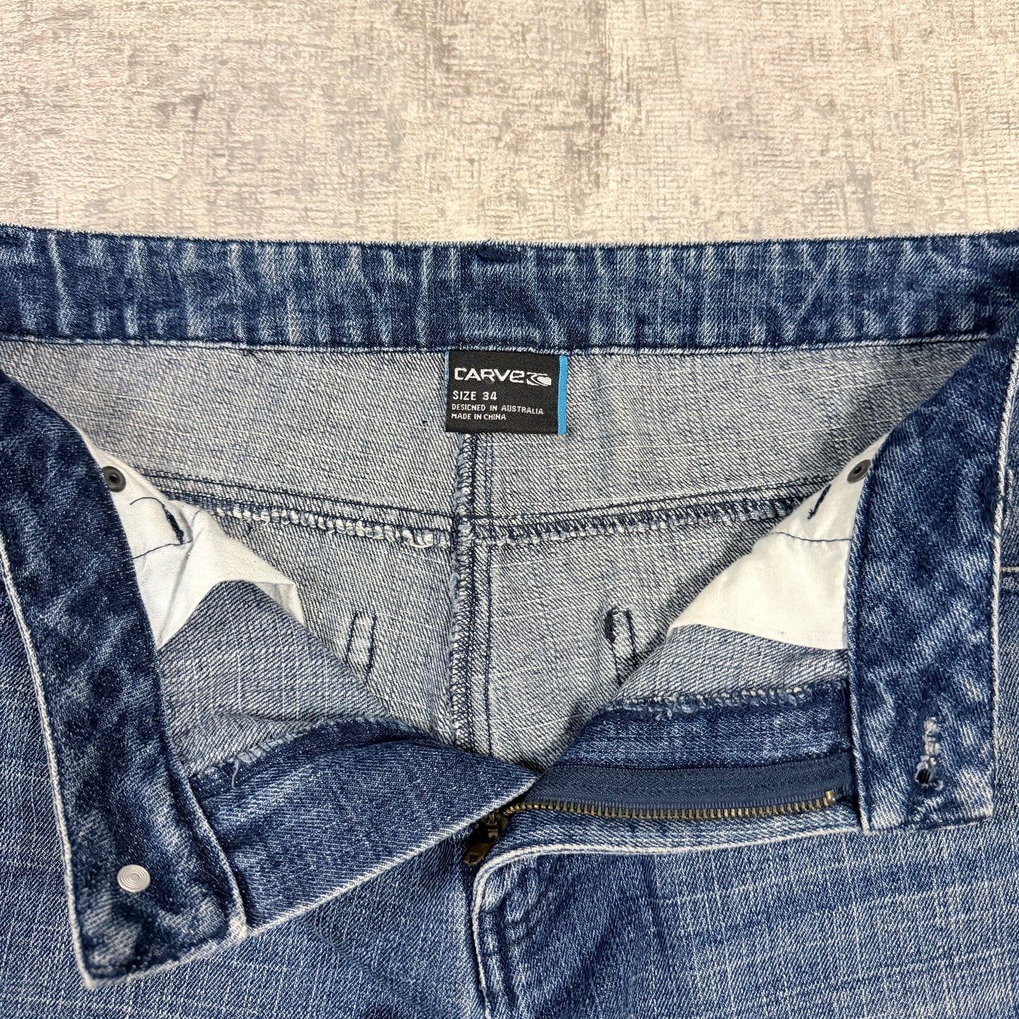 Carve Vintage Baggy Surf Jeans Size 34 Blue Denim        -I12