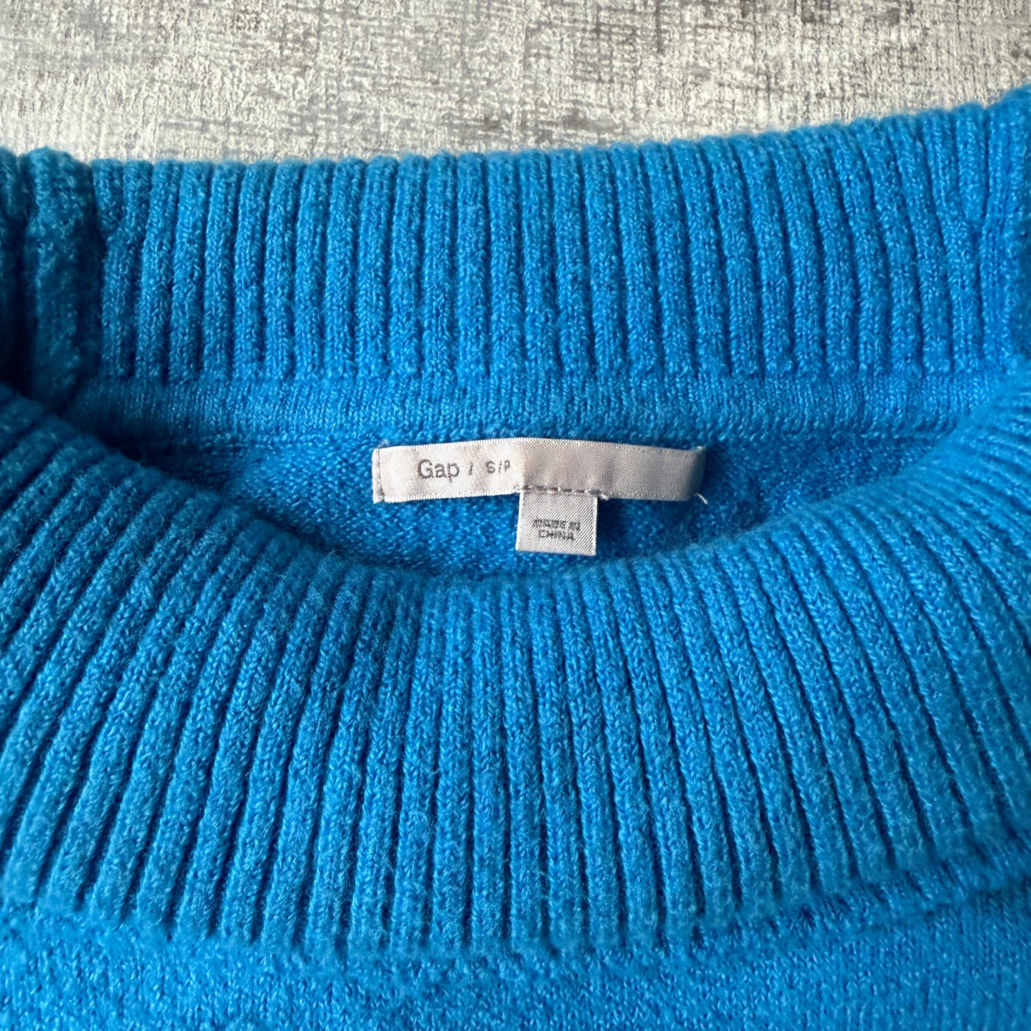 Gap Womens Blue Knitted Turtleneck Top Size S Long Sleeve Y2K Top              -F56