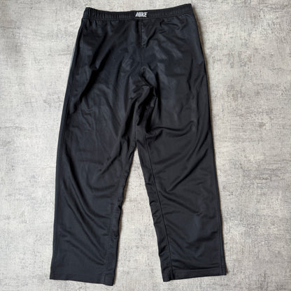 Nike Y2K Baggy Track Pants Size M Black/ Grey Pants Embroidered Logo                  -B38