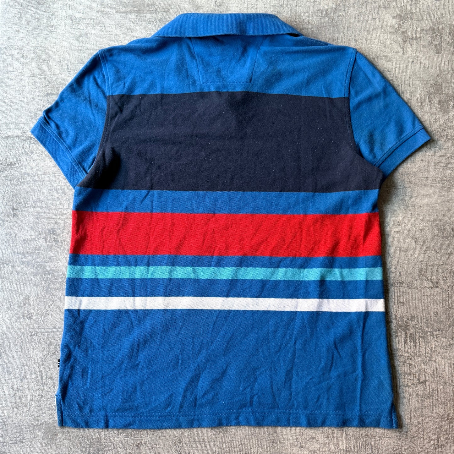Nautica Y2K Mens Striped Polo Shirt Size L Mens Blue Red          -D52