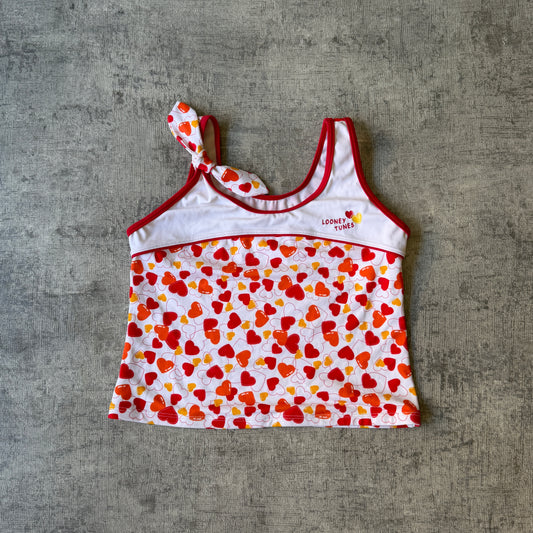 Looney Tunes Y2K Tank Top Fits Size XS-S Womens White Red      -A11