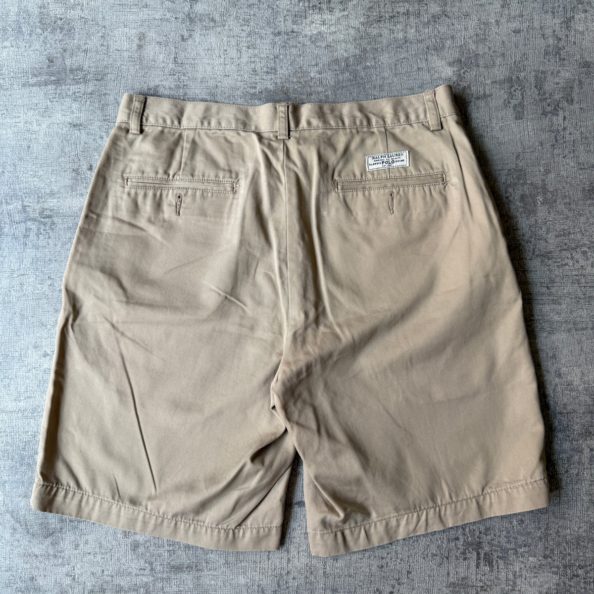 Polo Ralph Lauren Mens Cargo Shorts Size 33 Beige Tan Y2K            -D16