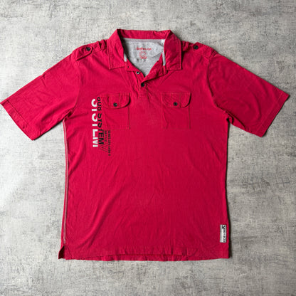 Doghouse Mens Y2K Red Polo Shirt Size S Mens Graphic Top             -E38