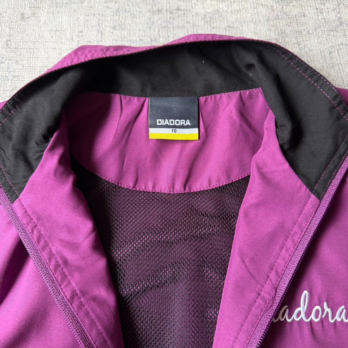 Diadora Womens Purple Track Jacket Size 10 Full Zip Y2K                -F32