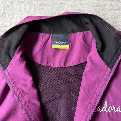 Diadora Womens Purple Track Jacket Size 10 Full Zip Y2K                -F32