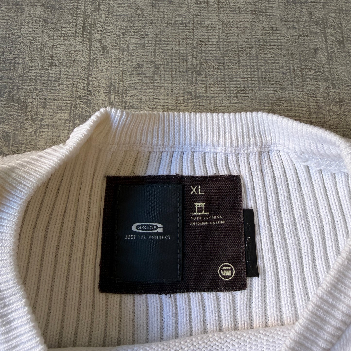 G-Star Raw Knitted Sweater Size XL Mens White Jumper              -B68