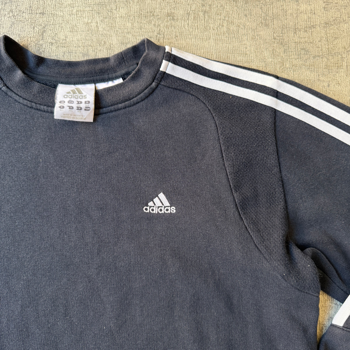 Adidas Y2K Womens Jumper Size M Navy White Embroidered Sweater          -A40