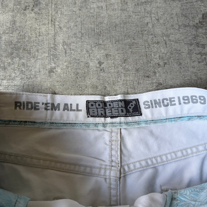 Golden Breed Mens Y2K White Surf Cargo Shorts Size 31              -E10