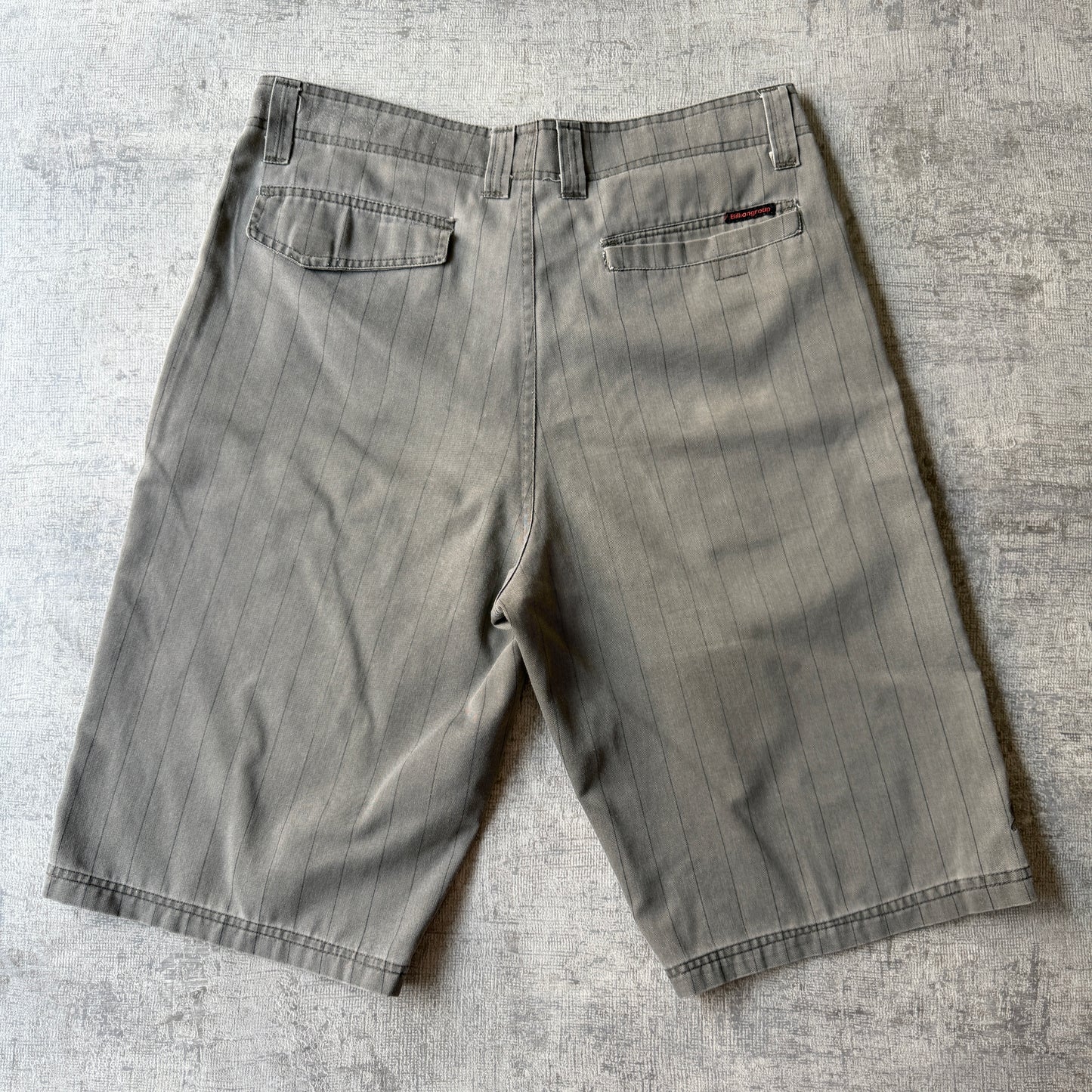 Billiongroup Y2K Baggy Grey Cargo Shorts Size M/32 Pinstripe             -B56