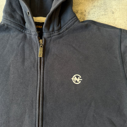 Nautica Competition Zip Hoodie Size S Mens Navy Y2K                    -C61