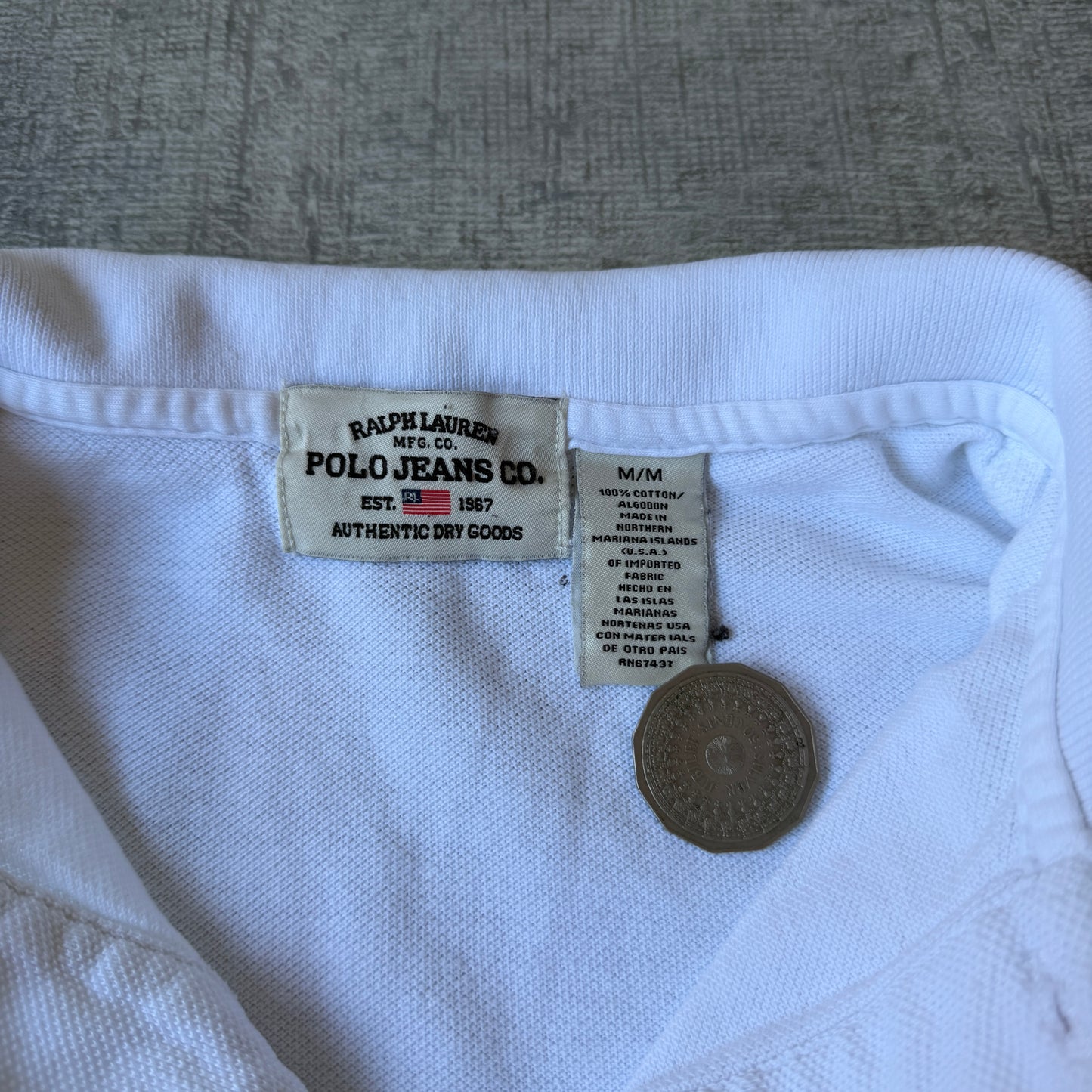 Ralph Lauren Polo Jeans Co Mens White Y2K Polo Shirt Size M Mens     -H38