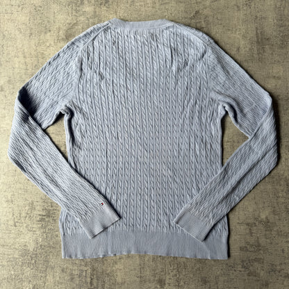 Tommy Hilfiger Womens Blue Cable Knit Sweater Size XL Womens          -C15