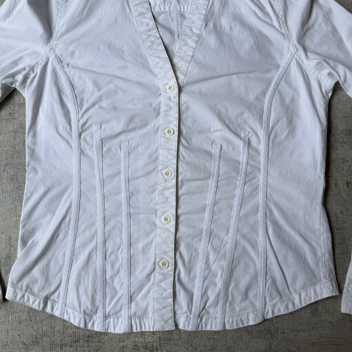 Tokito Womens Y2K Whited Fitted Button Up Shirt Size 12 Womens             -A61