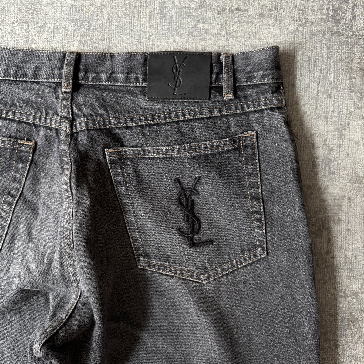 YSL Mens Black Denim Jeans Size W34 L30 Straight Leg Jeans         -D18