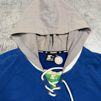 Vintage Starter Hockey Hoodie Size XL Mens Blue Green                -D19