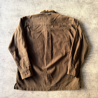 Timberland Button Up Shirt Size S Oversized Brown Thick              -B54