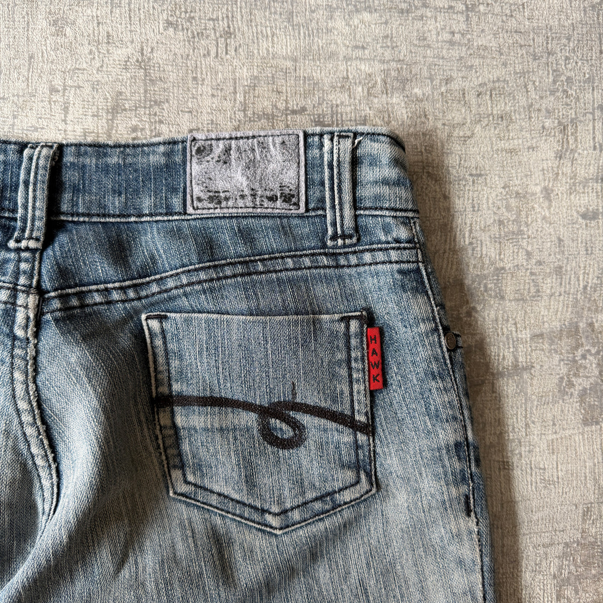 Hawk Y2K Skate Jeans Size 30 Womens Low Rise Blue Washed Denim             -C7