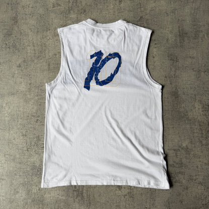 Nike Y2K Boca Juniors Singlet Top Size L Mens White Blue Tank      -A24
