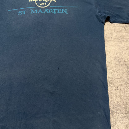 Hard Rock St Maarten Vintage Navy Blue T-Shirt Size Fits S          -F46