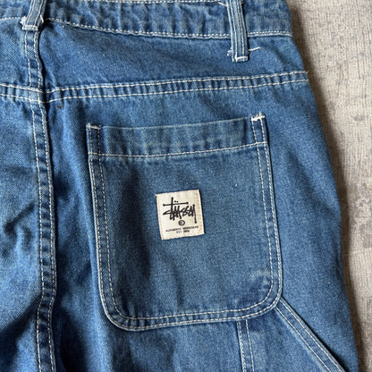 Stussy Baggy Blue Jeans Size 30 White Stitching                  -F8