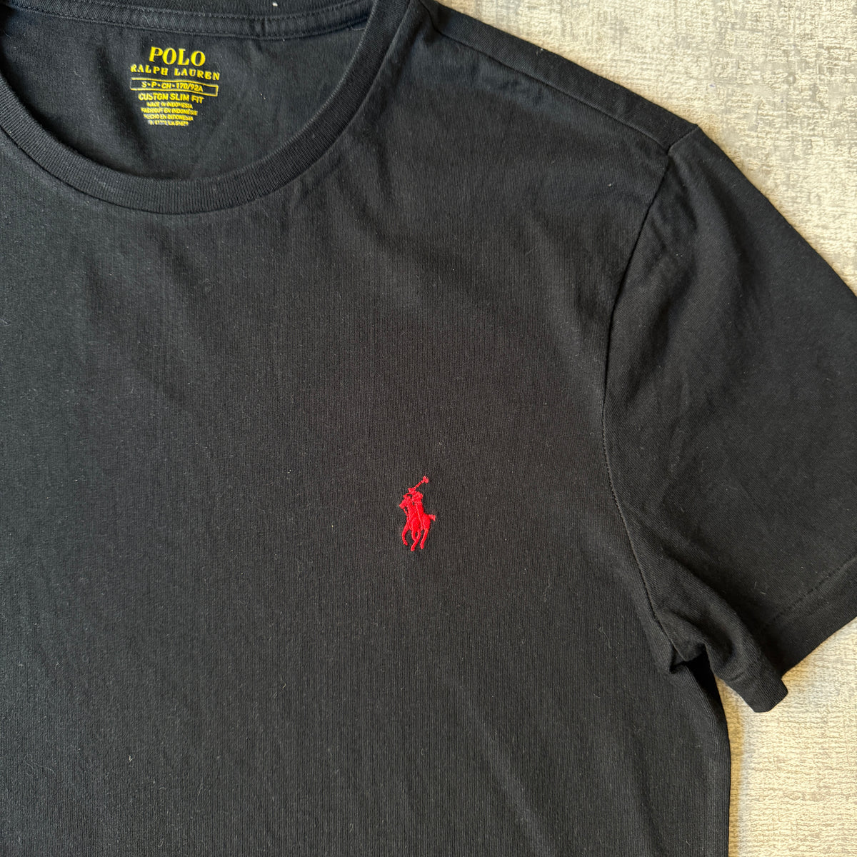 Polo Ralph Lauren Mens Black T-Shirt Size S Mens Red Pony Longline                 -D66