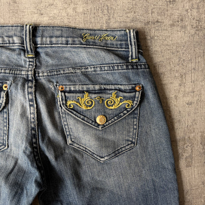 GUESS Womens Y2K Low Rise Flare Jeans Size 27 Blue Denim          -D17