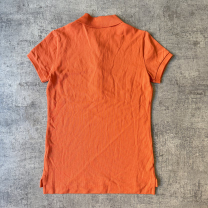 Ralph Lauren Y2K Polo Shirt Size S Womens Longline Orange Top     -A14