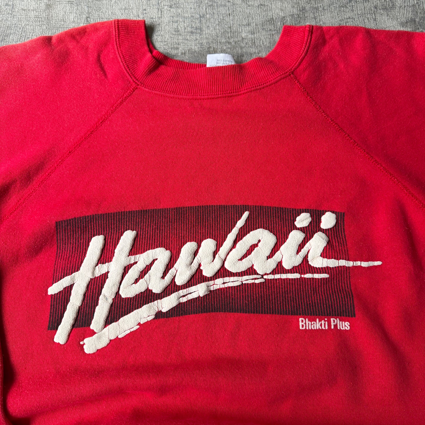 Vintage Red Hawaii Graphic Sweater Size XXL Hanes Tag Made In USA                   -F26