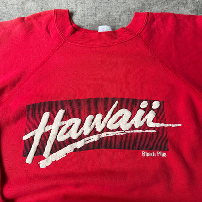 Vintage Red Hawaii Graphic Sweater Size XXL Hanes Tag Made In USA                   -F26
