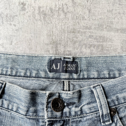 Armani Jeans Y2K Baggy Jorts Size 35 Light Blue Denim Shorts           -C10