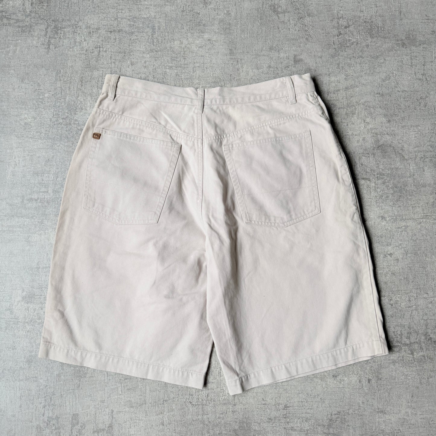 Quiksilver Y2K Sample Baggy Cargo Shorts Size 32 Beige        -G10