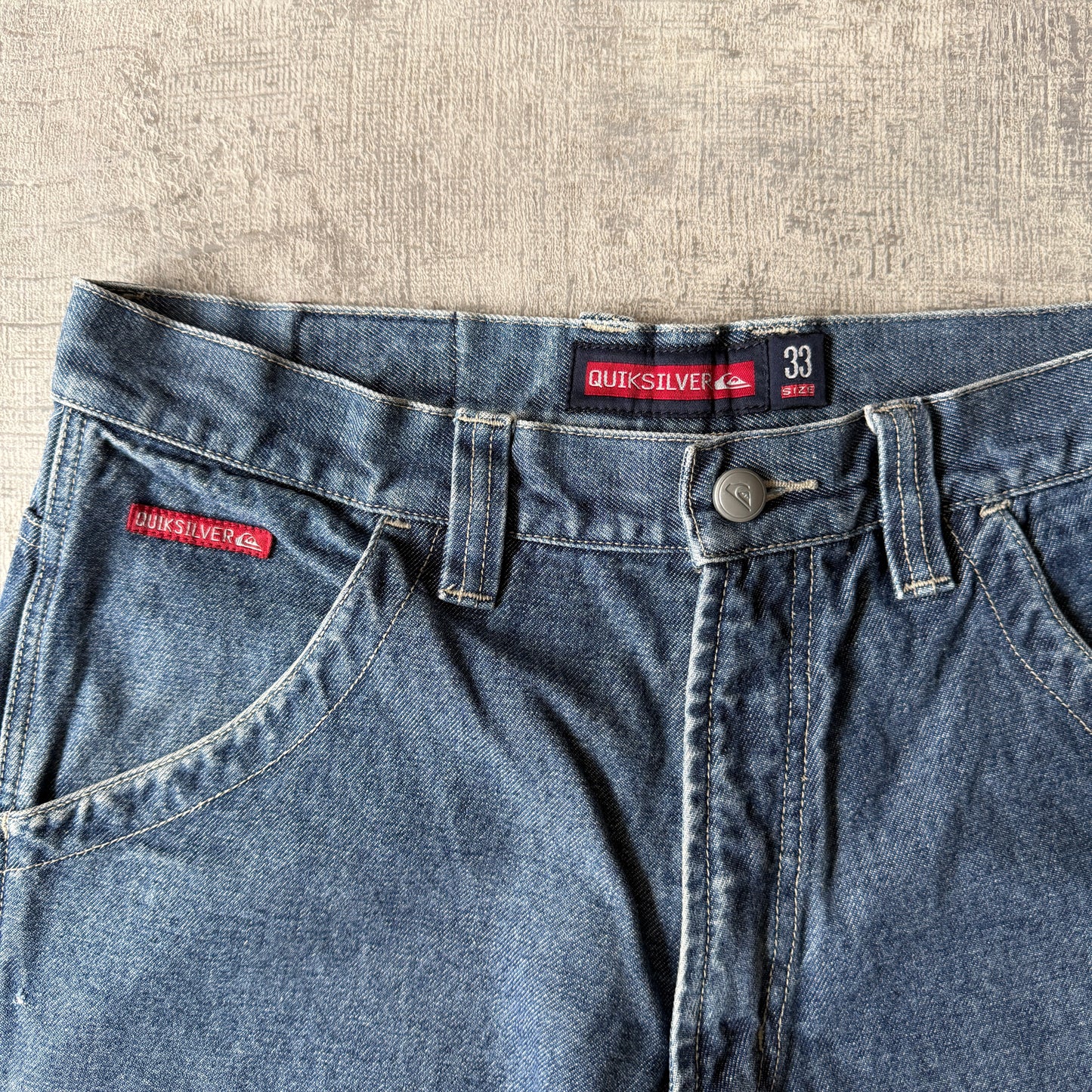 Quiksilver Y2K Baggy Jeans Size 33 Dark Blue   -A4