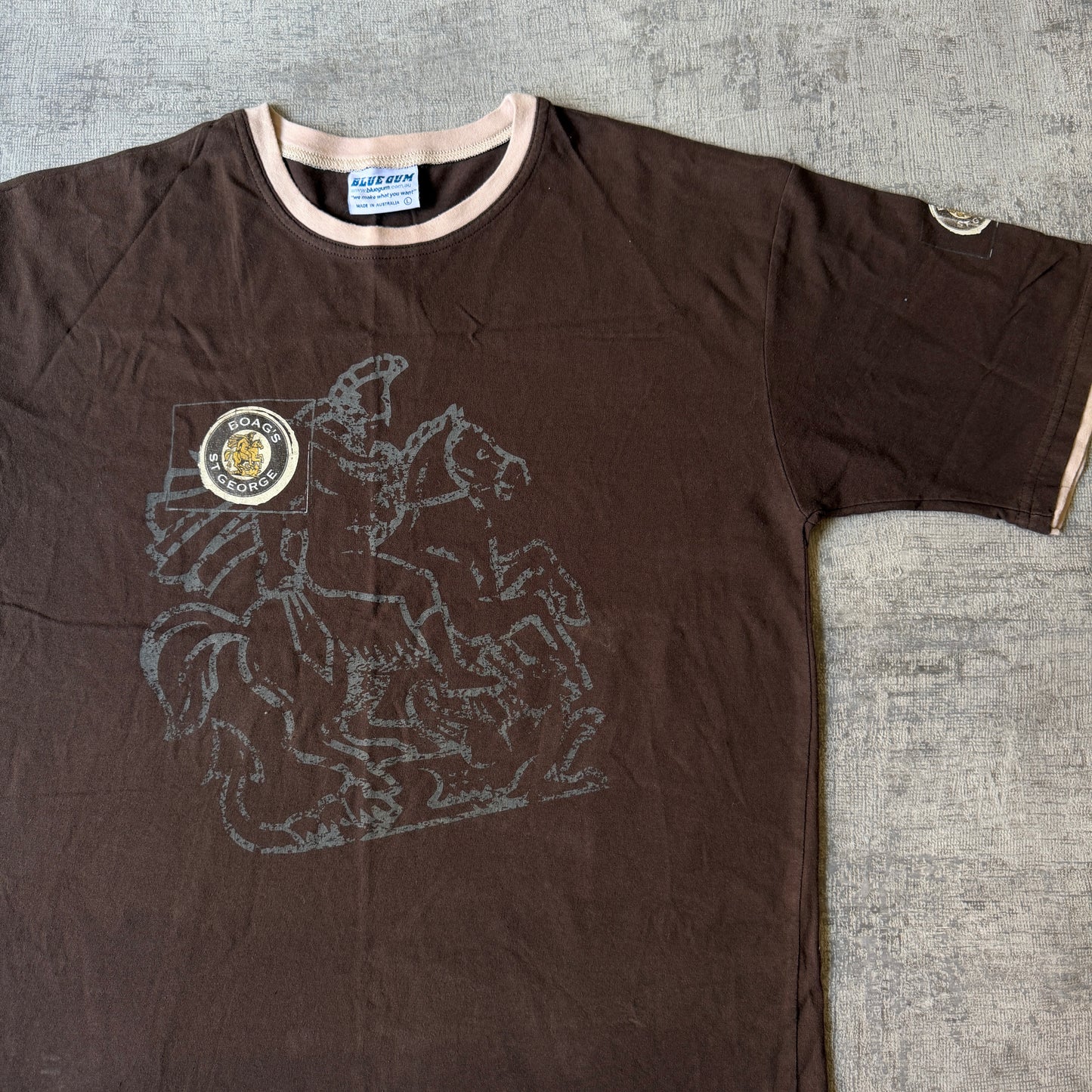 Boag's Draught Beer Y2K Ringer Shirt Size L Men's Brown     -A5