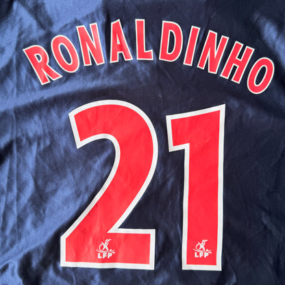 PSG Nike 2001-02 Football Jersey Remake Size XL Ronaldinho               -D3