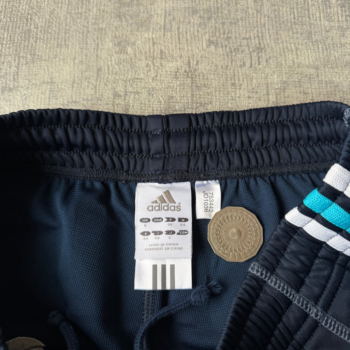 Adidas Y2K Womens Navy Track Pants Size 8 Arch Logo          -H16