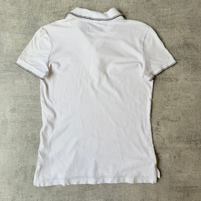 Armani Jeans Womens Y2K Polo Shirt Size M White Top                 -E58