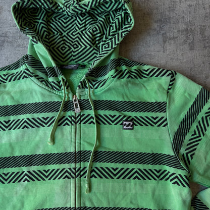 Billabong Y2K Green Graphic Zip Hoodie Size S Mens     -A8