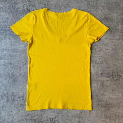 Ralph Lauren Sport Womens Y2K Yellow Top Size L V-Neck                -E60