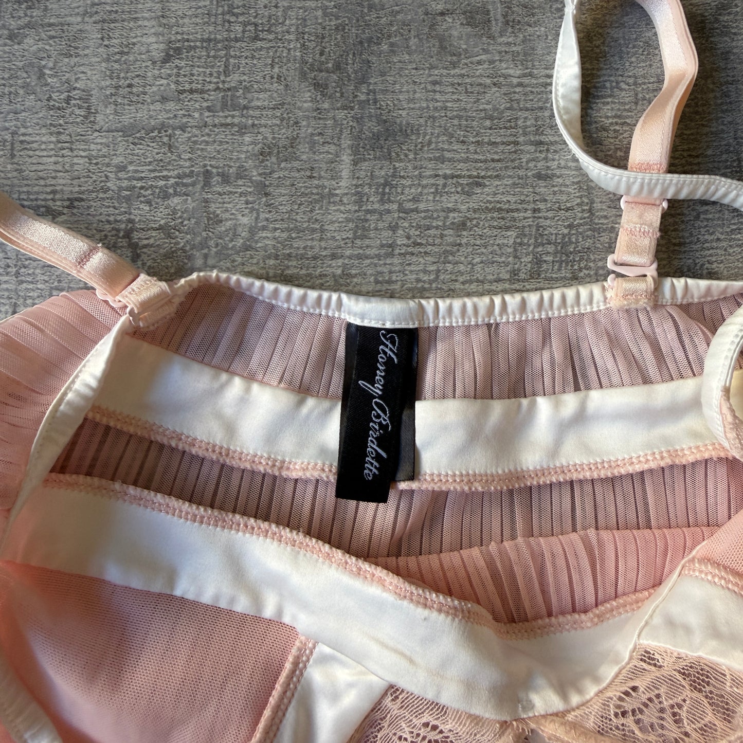 Honey Birdette Pastel Pink Cami Lace Trim Size XS Womens Y2K            -F69